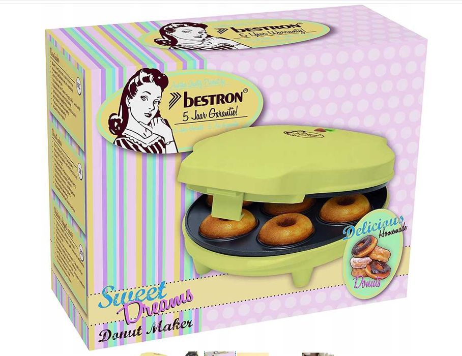 Opiekacz DONUT MAKER Bestron Sweet Dreams żółty/złoty 700 W