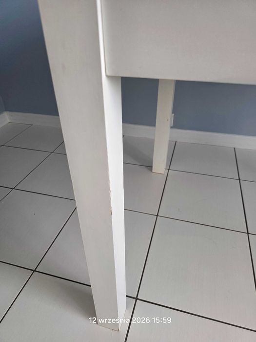 Stół rozkładany biały 140/180 cm szerokość 80 cmm