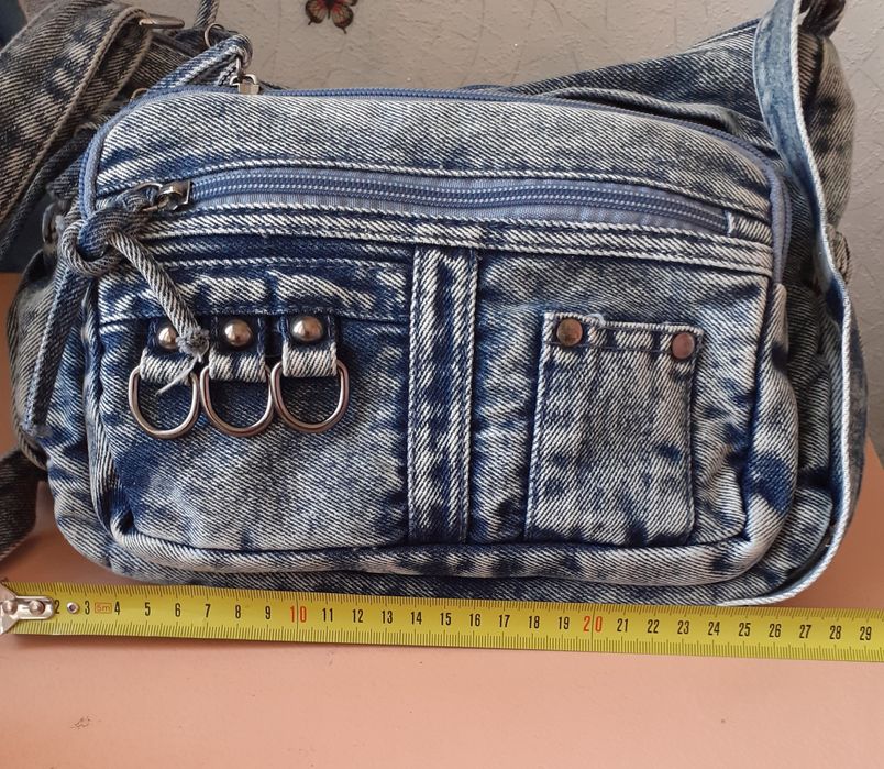 Сумка через плече,джинсова