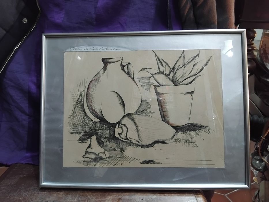 Pintura, obra assinada mestre  José  Mascarenhas