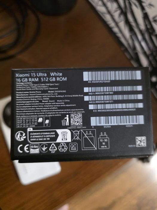 Xiaomi 15 Ultra White Global 16/512GB