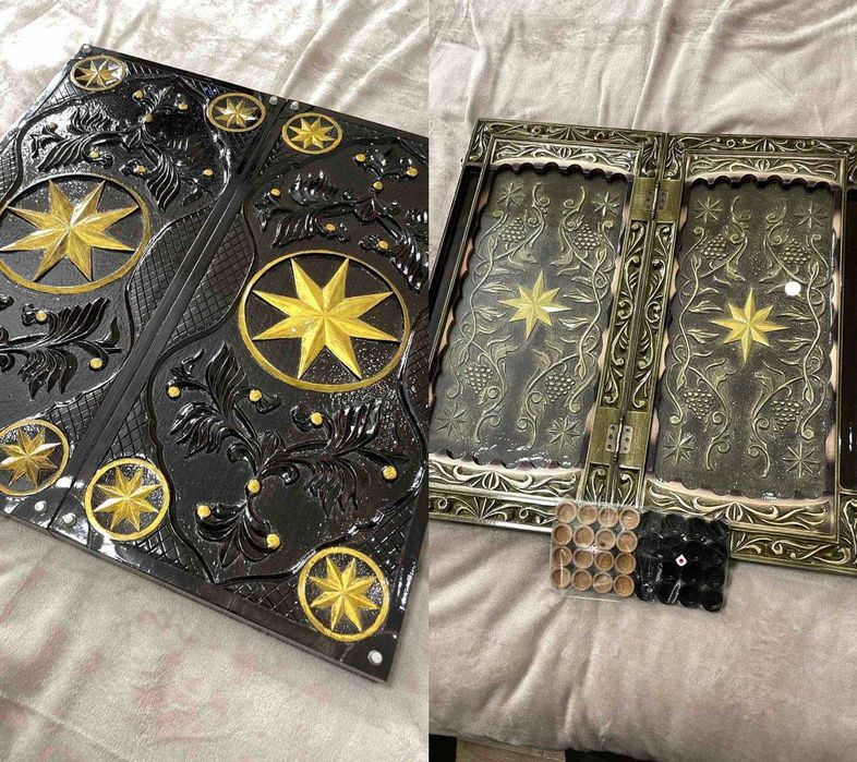 Шахи та нарди 3 в 1 із натурального дерева ігрові