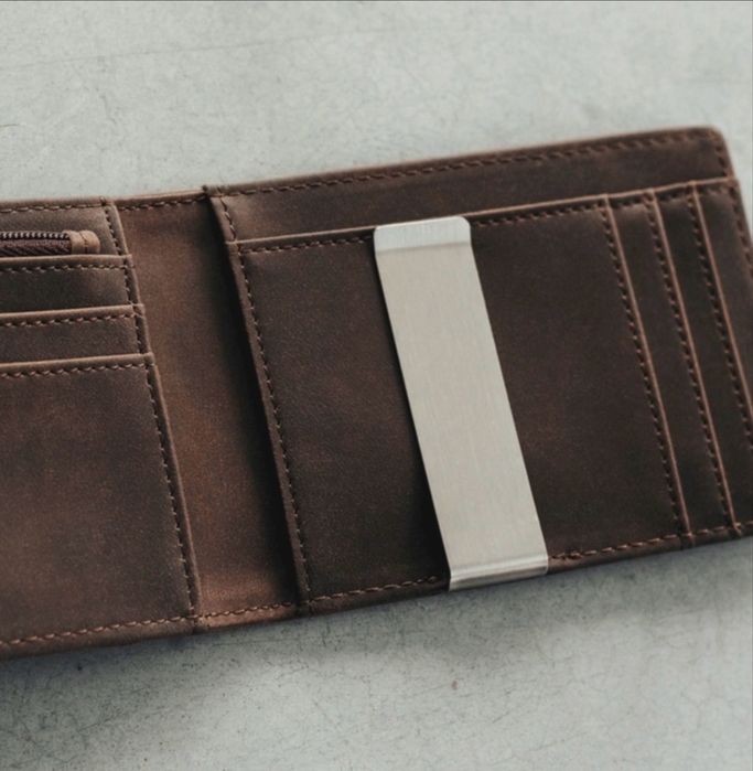 Гаманець Staff brown metal
