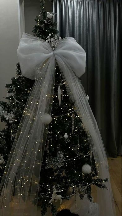 Бант з фатину, бант на ялинку, бант на двері, бант декор, бант з тюлі