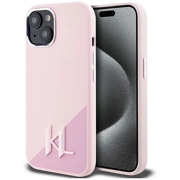 Etui Karl Lagerfeld Silicone Shadow Metal Initial MagSafe do iPhone 15