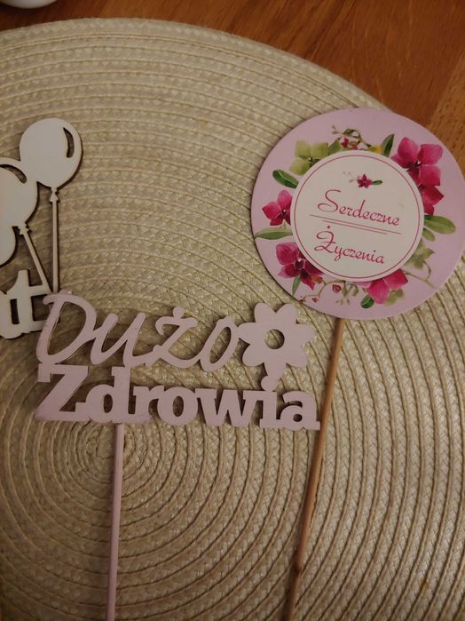 Toppery do bukietów urodziny ozdoby urodzinowe