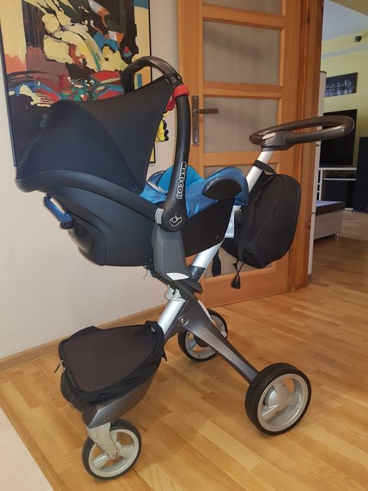 Wózek Stokke,gondola,spacerówka i fotelik samochodowy maxi cosi w świe