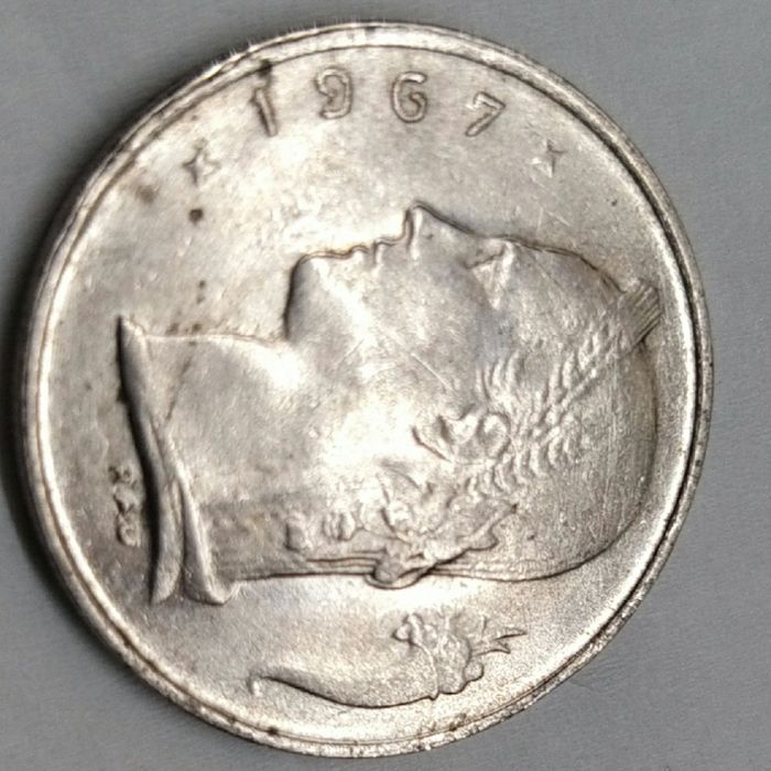 Moeda de 1 franco belga.