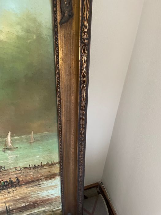 Pintura a óleo com moldura