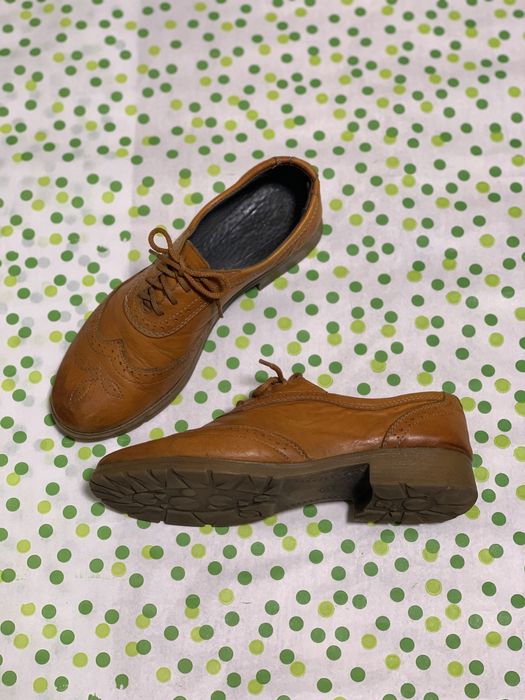 Туфлі оксфорди натуральна шкіра руді