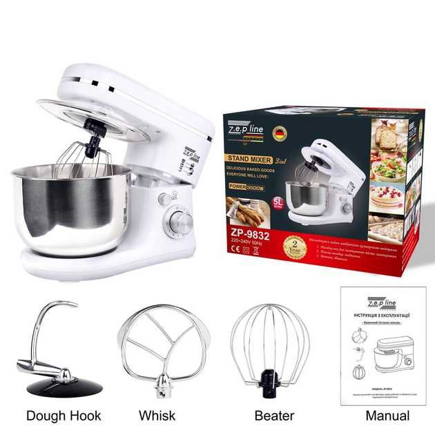Тестомес Планетарный миксер ZP-9832 5 л. тістоміс планетарний міксер