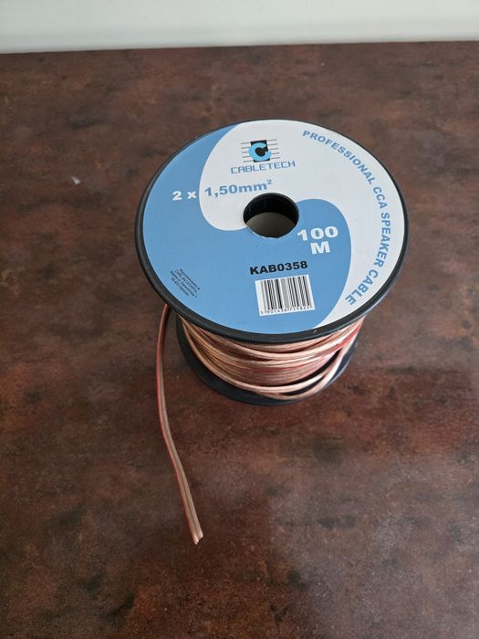 Kabel do głośników 2x 1.5mm2 Cabletech CCA OFC