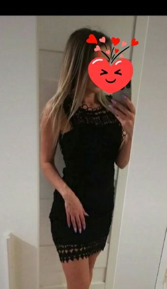 Rozowa sukienka S-M elegancka na wesele wizytowa