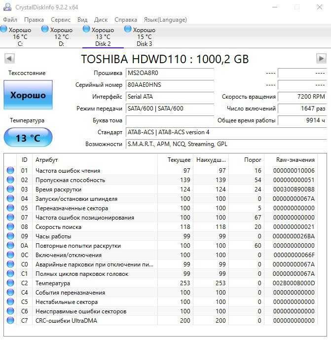 Жесткий диск HDD SATA 3.5" Toshiba 1 Тб