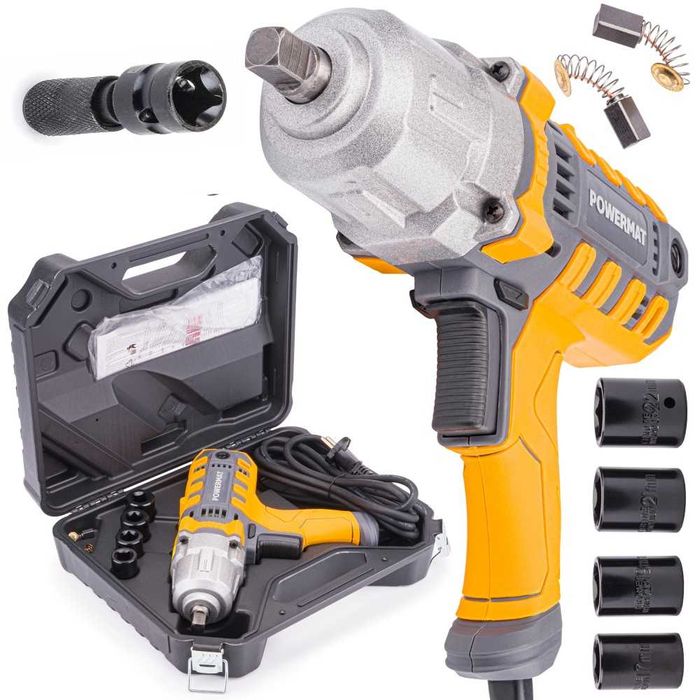 Elektryczny klucz udarowy 800Nm 1/2" NASADKI + ADAPTERY