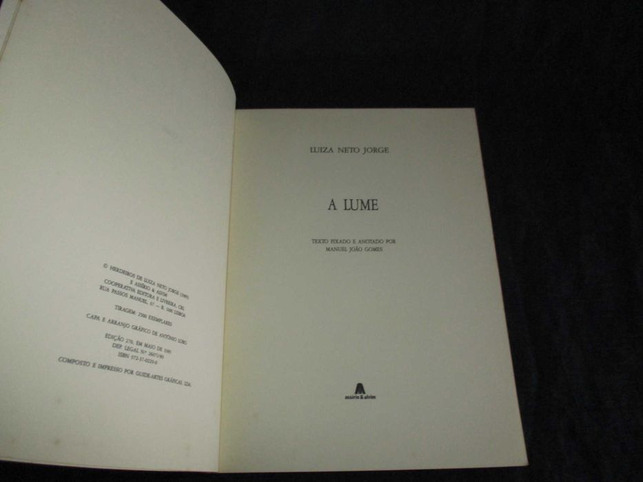 Livro A Lume Luiza Neto Jorge