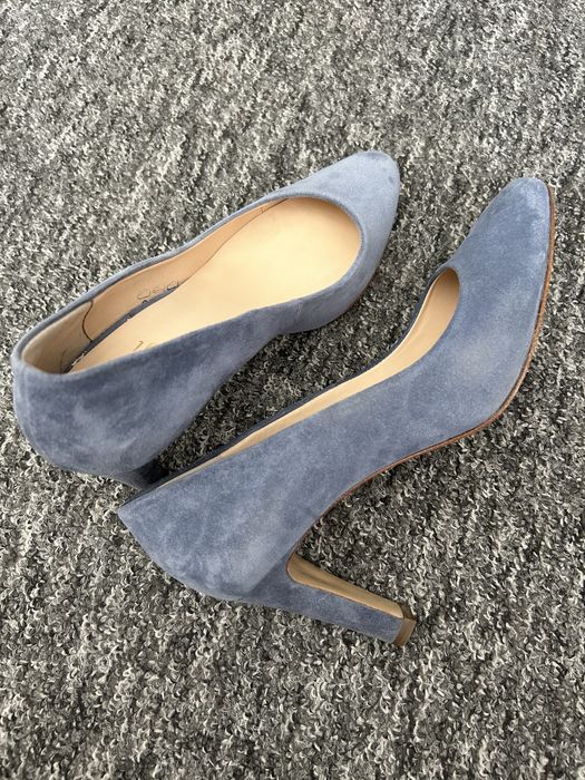 Szpilki_czółenka Högl zamszowe niebieskie rozm.37