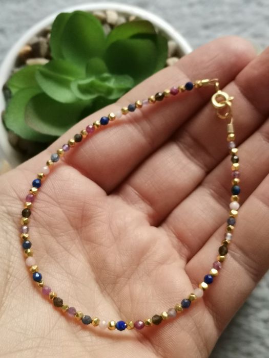 Bransoletka znak zodiaku Baran szafir opal rubin lapis srebro ametyst
