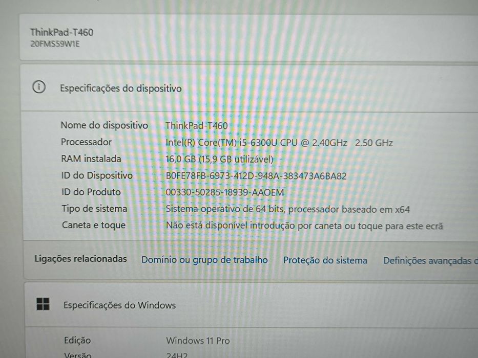 Lenovo ThinkPad T460 i5 SSD 256GB 16GB ram FHD