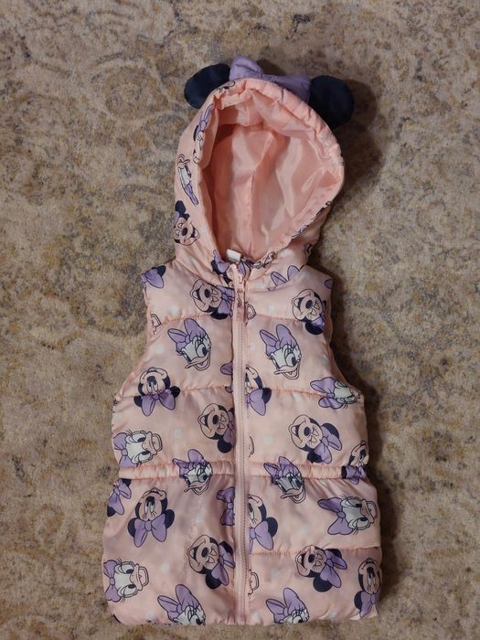 Bezrękawnik puchowy Disney Minnie dziewczęcy ocieplany zimowy