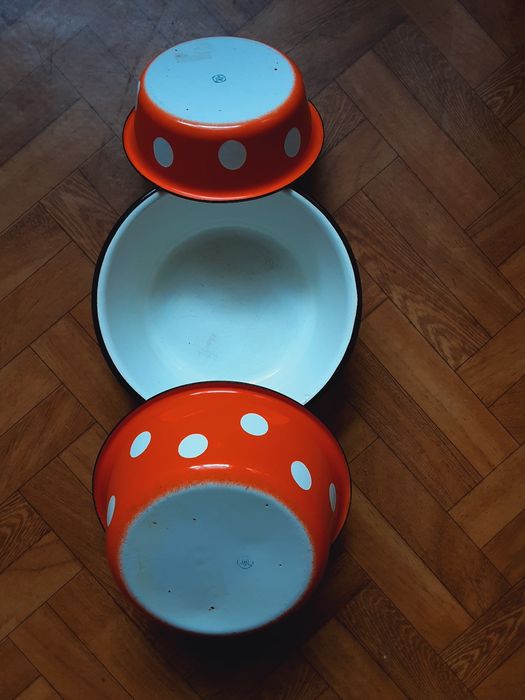 Stare miski emaliowane Unikat