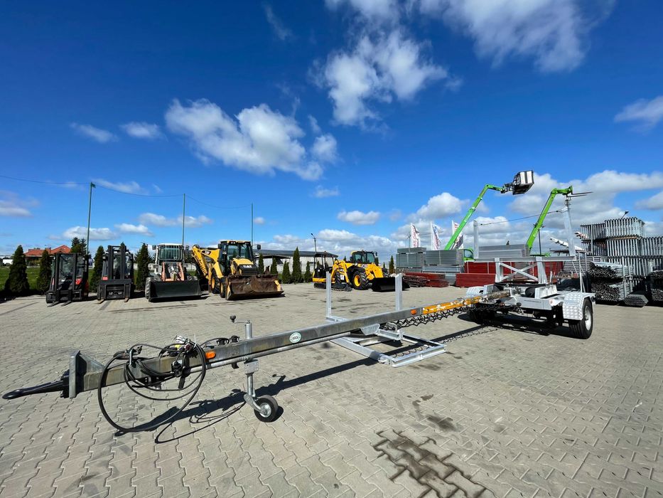 Przyczepa Dłużycowa dłużyca BAOS BRT 4T Niemiecka wysoka Lekka Aluminiowa do słupów stali drewna wiazarów Poduszki M/3