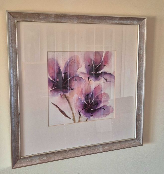 Quadro com flores 56cm x 56cm