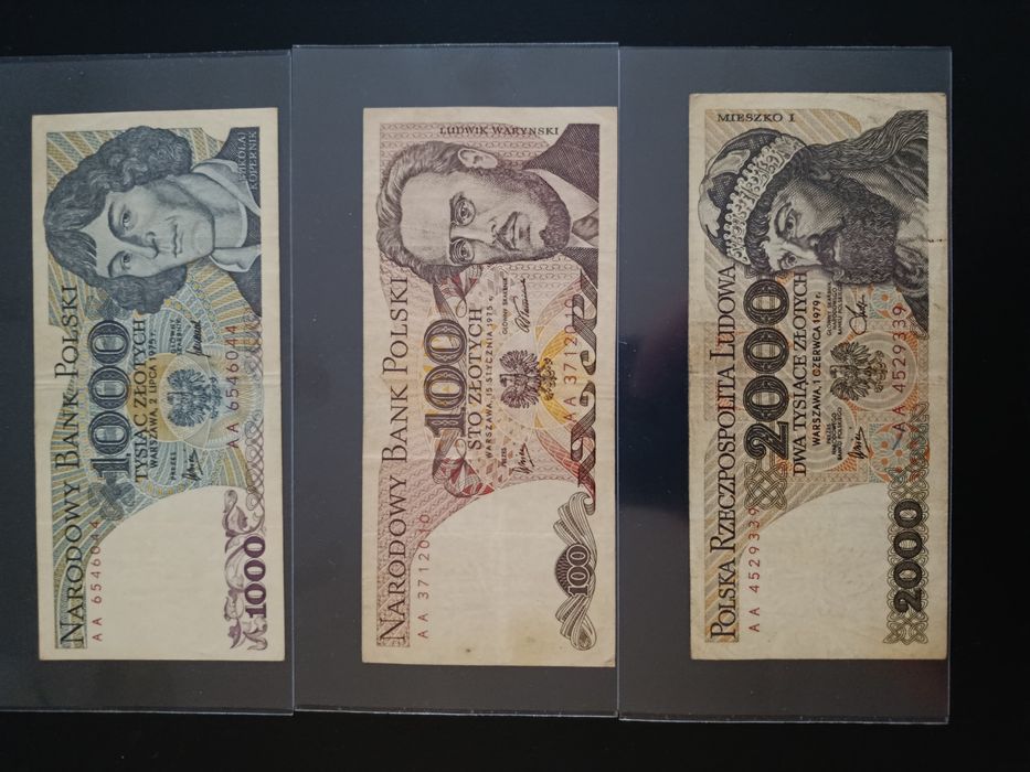 Banknoty prl 1975r seria AA bardzo rzadkie.
