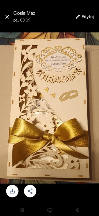 Kartki w pudełku na ślub