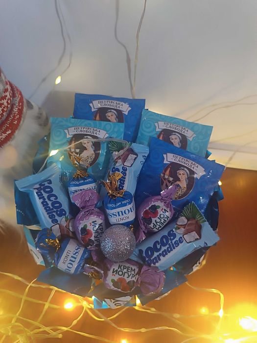 Букет із солодощів. Солодкий букет, Букет ручної роботи.