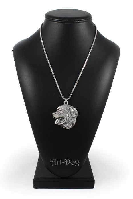 Berneński pies pasterski posrebrzany naszyjnik na łańcuszki Art-Dog