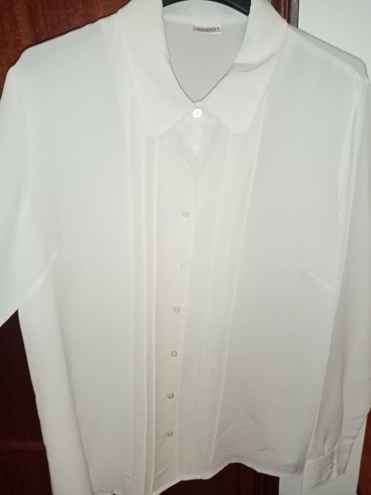 Blusa de tecido fresco de manga comprida