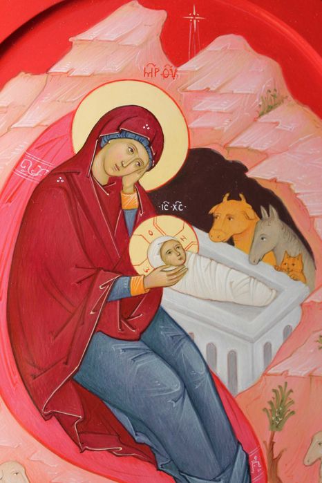 Ikona Bożego Narodzenia 20x27, pisana