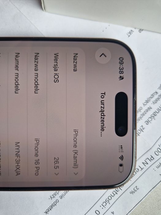 Iphone 16 pro 128gb faktura pudelko