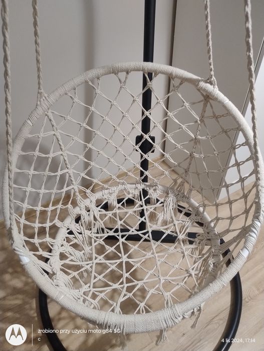 Fotel wiszący bujak mocny stelaż ogrodowy pokojowy