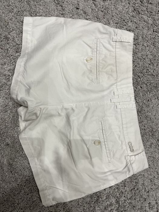 MANGO krótkie bermudy bawełniane spodenki białe szorty eleganckie S 36