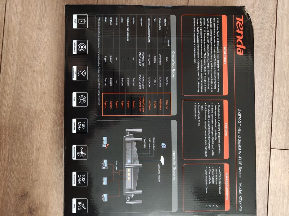 Router TENDA model RX27 PRO, AX5700