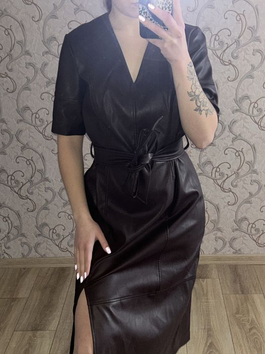 Сукня шкіряна фіолетова