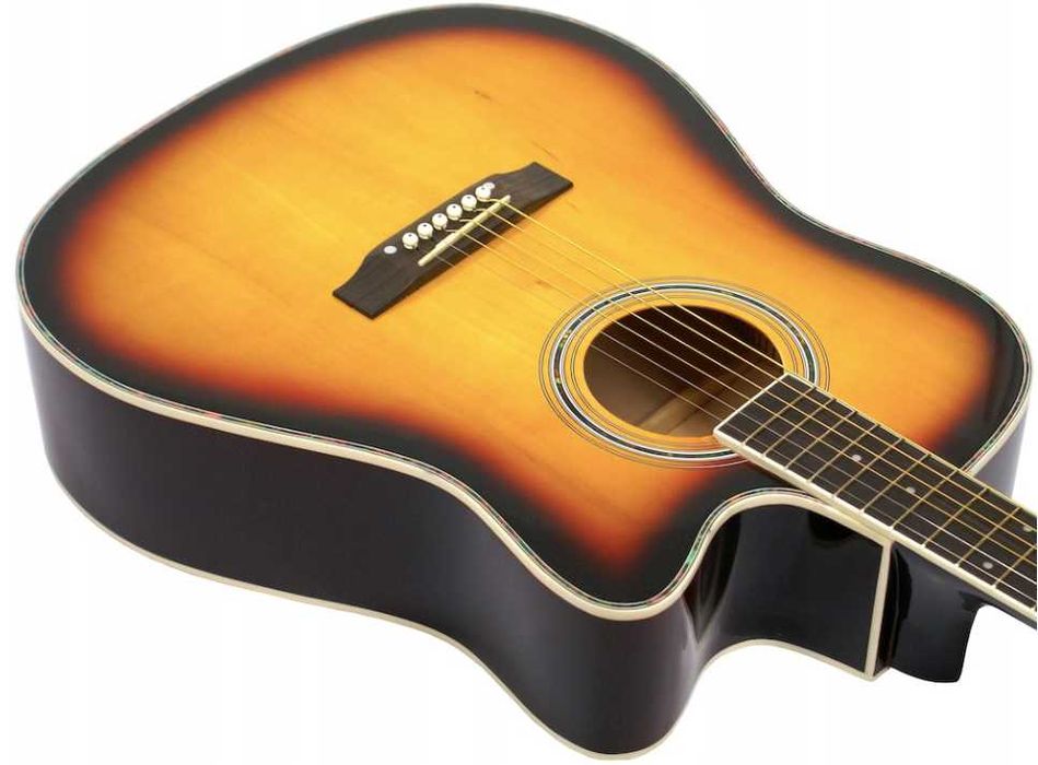 Gitara duża akustyczna 4/4 41' PEŁNY ZESTAW stroik pokrowiec NOWA