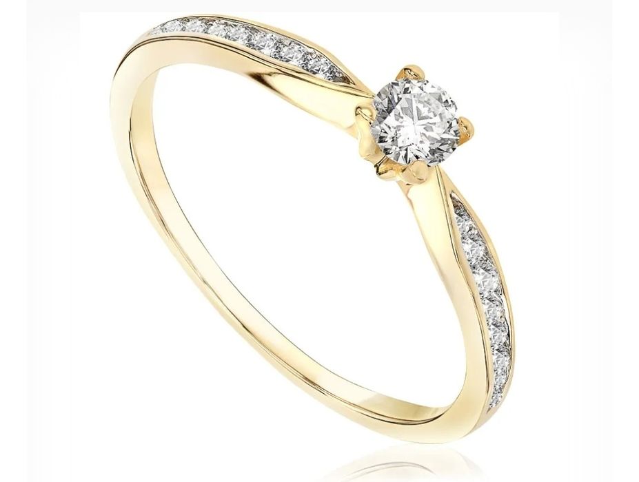 Pierścionek zaręczynowy ze złota z brylantami Aclari Ventego P0564ZB