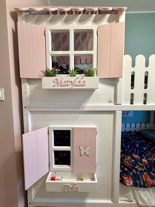 Łóżko pietrowe domek Dreambeds - pastelowe stan bdb