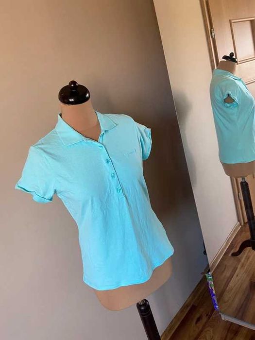 Mieta turkus koszulka tshirt polo kolnierzyk guess m l damski