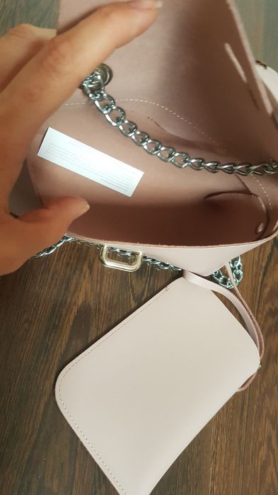 Batycki Torebka Kopertówka+Etui Na Telefon Pudrowy Róż Nowe Skóra