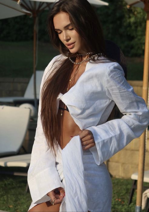 Льняное пляжное платье neha.