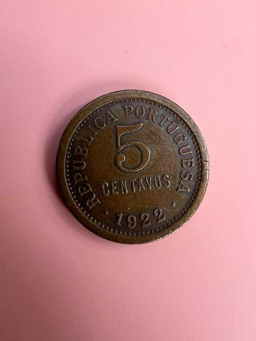 Moeda de 5 Centavos, da República Portuguesa, de 1922
