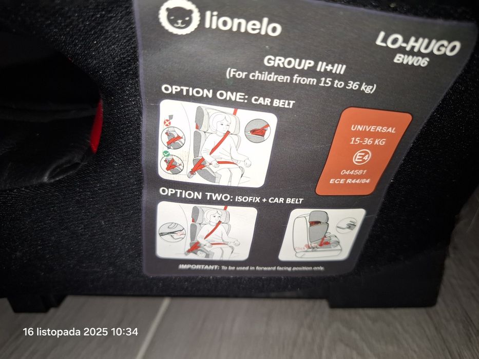 Fotelik samochodowy isofix