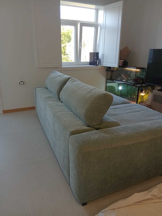 Sofá/cama Landon cor verde como novo