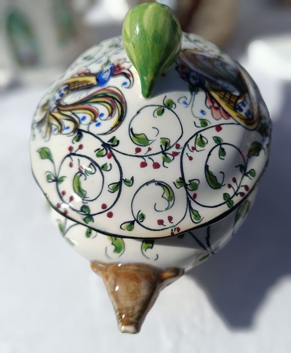 Molheira/mostardeira faiança portuguesa,Outeiro-Águeda, pintada à mão