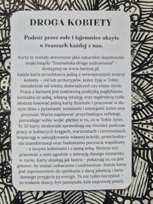33 karty rozwojowe "Droga kobiety”