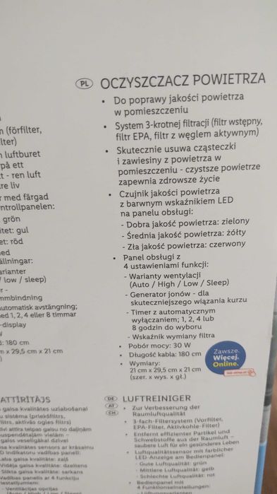Oczyszczacz powietrza marki SilverCrest